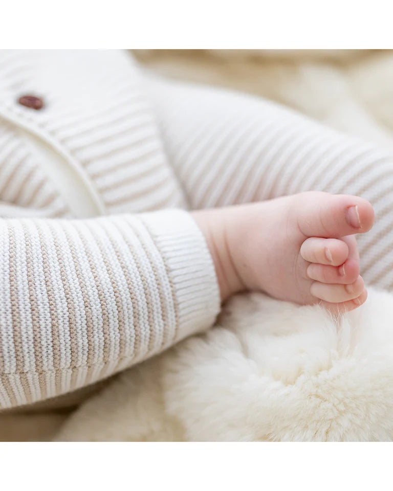 BÉBÉ - BEIGE STRIPE ROMPER