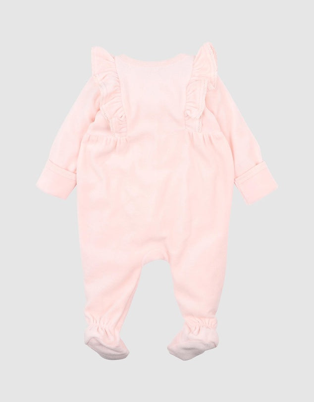 BÉBÉ - COCO VELOUR FRILL - ONESIE - PEACHY PINK