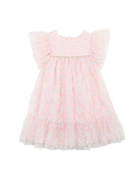 BÉBÉ - DAISY GLITTER DRESS - SOFT PINK - 3-7 YRS