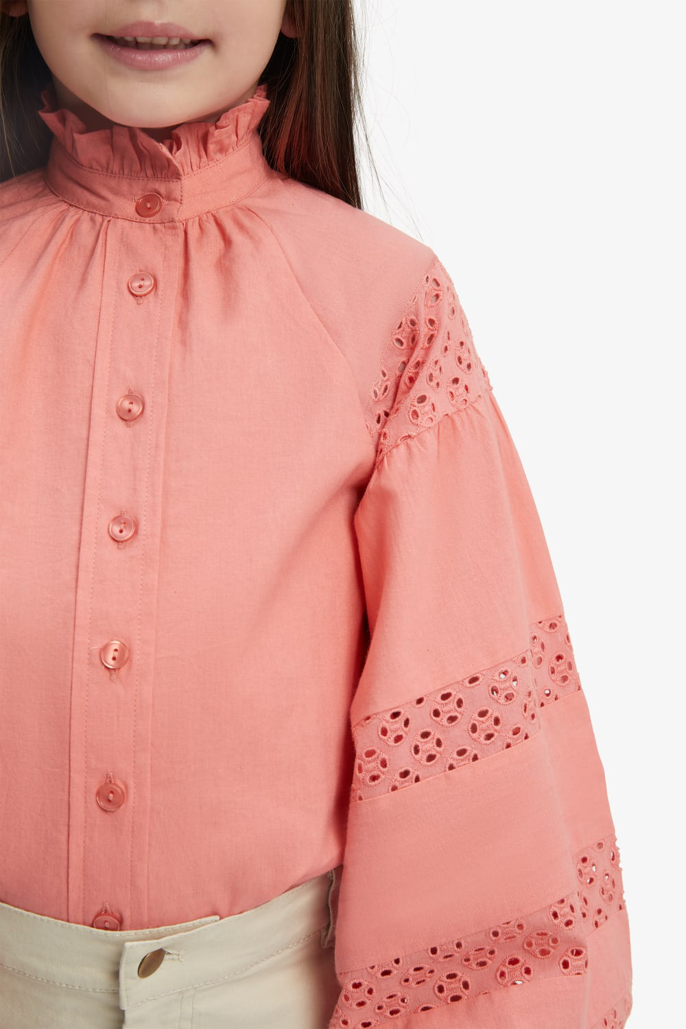 Charlise Spliced Blouse in Punch