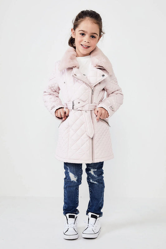 GRACE QUILTED COAT - BLUSH