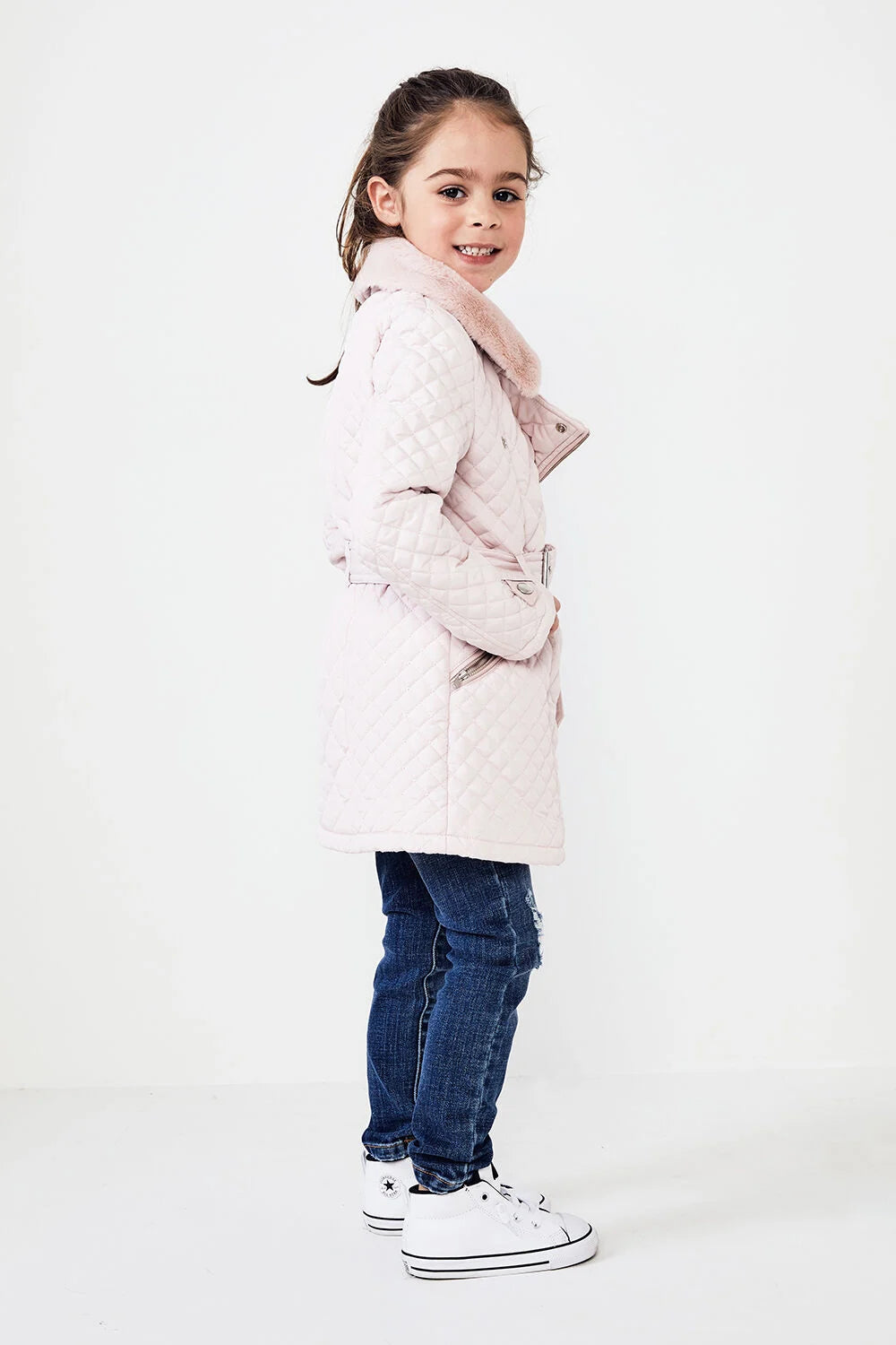 GRACE QUILTED COAT - BLUSH