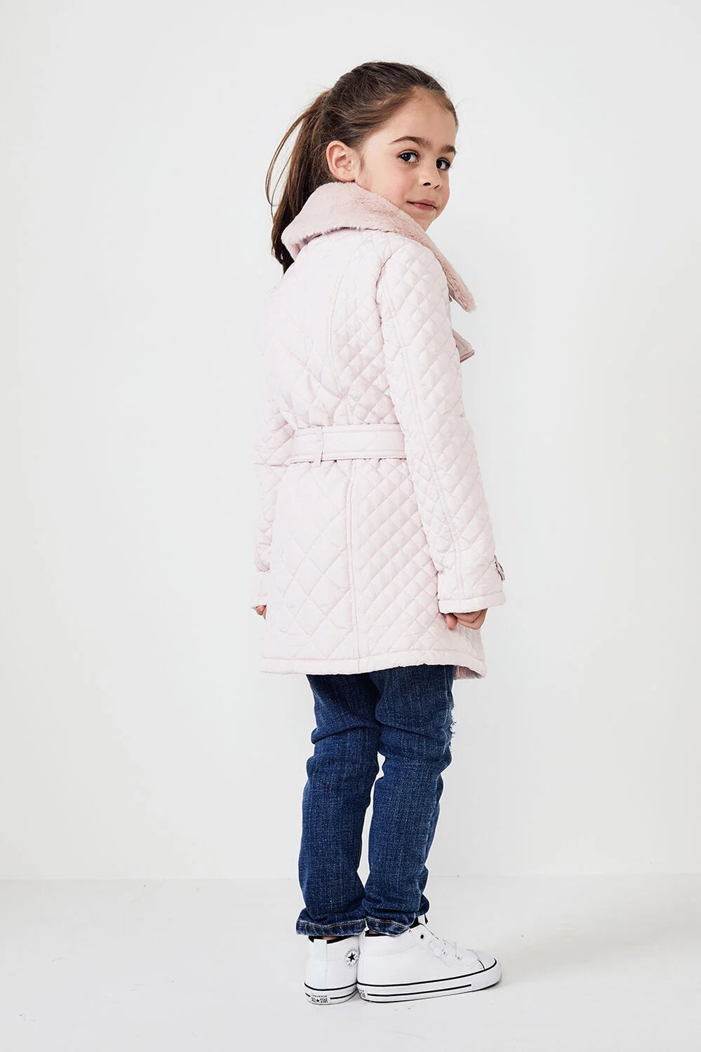 GRACE QUILTED COAT - BLUSH