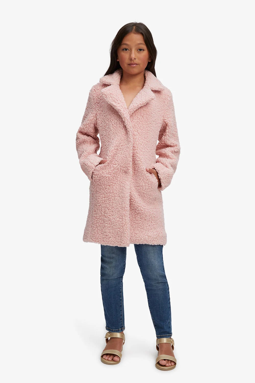 LANA TEDDY COAT - DUSTY ROSE