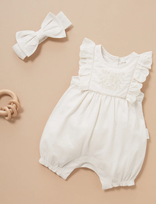 Pointelle Romper & Headband Set